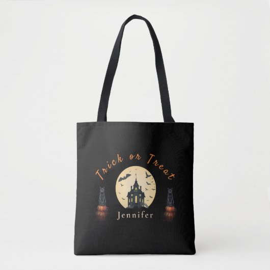 Mondlicht-Villa Halloween-Katze Tasche (Vorderseite)