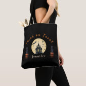 Mondlicht-Villa Halloween-Katze Tasche (Von Nahem)