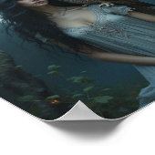 Mondlicht-Wächterin – Fantasy-Frau & Eule Kunstpos Poster (Ecke)