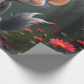 Mondlicht-Waldgeist der roten Blüte. Geschenkpapier (Ecke)