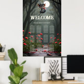 Mondlicht-Waldgeist der roten Blüte.  Poster (Heimbüro)