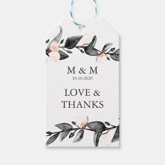 Mondlicht | Wedding Monogram Vielen Dank Geschenkanhänger (Vorderseite)