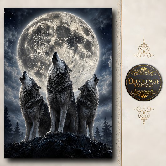 Mondlicht-Wolf-Chor Seidenpapier