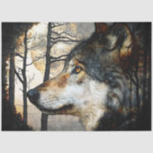 Mondlicht-Wolf-Profil-Dekupage Seidenpapier (Vorderseite)