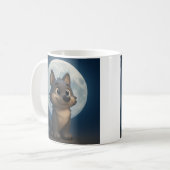 Mondlicht-Wolf-Tasse Kaffeetasse (Vorderseite Links)