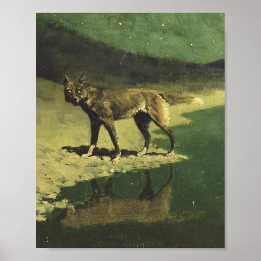 Mondlicht Wolf von Frederic Remington 1909 Poster (Vorne)