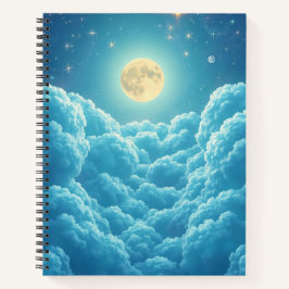 Mondlicht-Wolken-Himmel-Notizbuch Notizblock