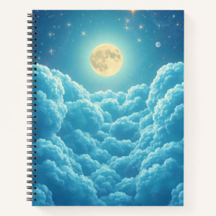 Mondlicht-Wolken-Himmel-Notizbuch Notizblock