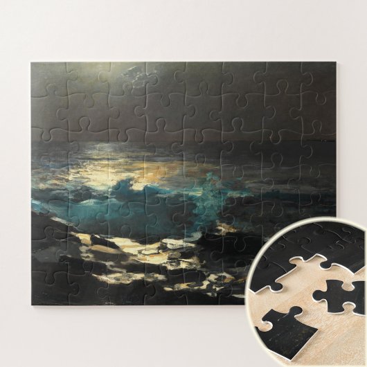 Mondlicht, Wood Island Light von Winslow Homer. Puzzle