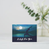 Mondlicht Yoga Meditation Halbmond Salutation Rabattkarte (Stehend Vorderseite)