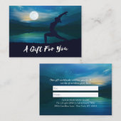 Mondlicht Yoga Meditation Halbmond Salutation Rabattkarte (Vorne/Hinten)