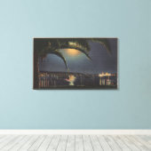 Mondlichtansicht der Bucht von Newport Leinwanddruck (Insitu (Holzboden))