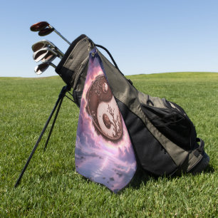 Mondlichtbalance – Yin Yang des ewigen Lichts. Golfhandtuch
