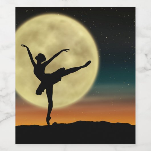 Mondlichtballett Weinetikett (Einzelnes Label)