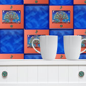 Mondlichtbaum des Lebens Talavera Stil mexikanisch Fliese