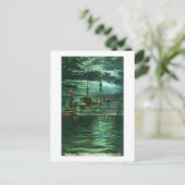 Mondlichter Blick auf das Restaurant Ship Hotel Postkarte (Stehend Vorderseite)