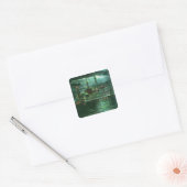 Mondlichter Blick auf das Restaurant Ship Hotel Quadratischer Aufkleber (Umschlag)