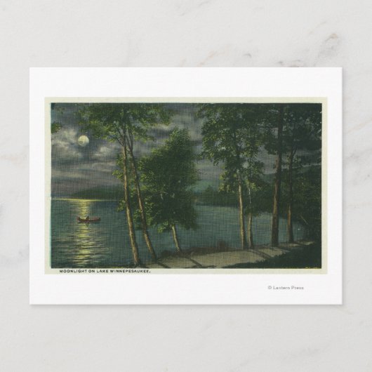 Mondlichter Blick auf den See Postkarte (Vorderseite)