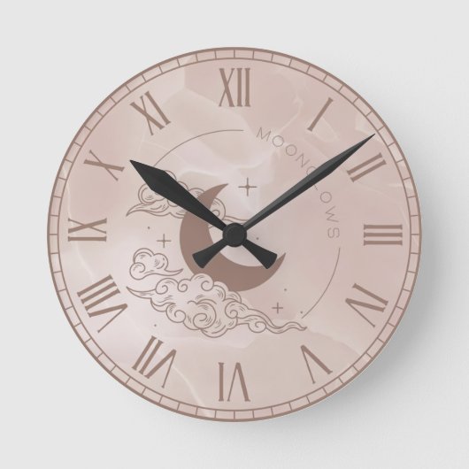 Mondlichter Runde Wanduhr (Vorderseite)