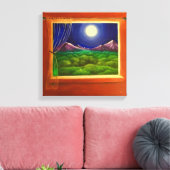 Mondlichtfenster Leinwanddruck (Insitu (Wohnzimmer))