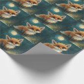 Mondlichtfuchs, nächtlicher Wald  Geschenkpapier (Ecke)