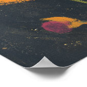 Mondlichtgarten auf Schwarz Poster (Ecke)