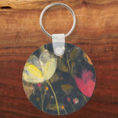 Mondlichtgarten auf Schwarz Schlüsselanhänger (Vorderseite)