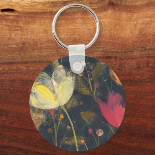 Mondlichtgarten auf Schwarz Schlüsselanhänger (Vorderseite)