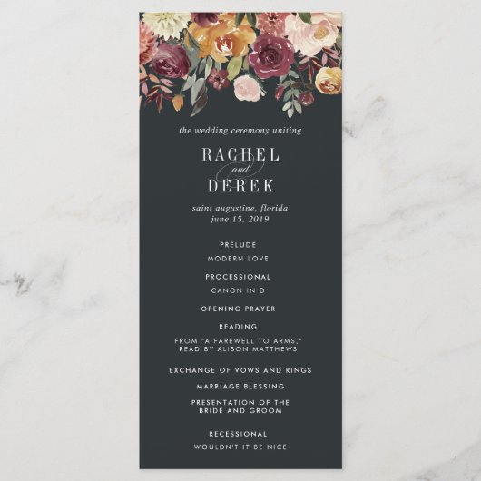 Mondlichtgarten Hochzeitsprogramm Programm (Vorderseite)