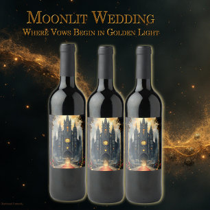 Mondlichtiger Gang ewiger Gelübde –Gothic Hochzeit Weinetikett