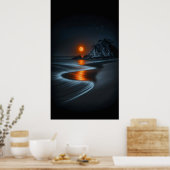 Mondlichtpfad: Stille am Strand Poster (Küche)