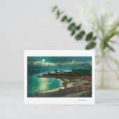 Mondlichtsicht auf die Vue de l'EauSanta Cruz, CA Postkarte (Stehend Vorderseite)