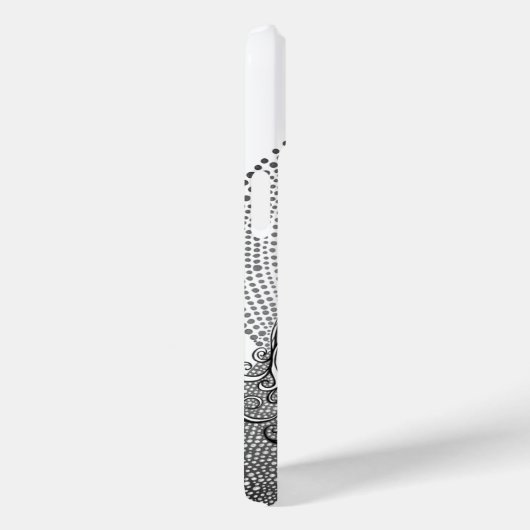 Mondlichtsilber und weißer Pfau Case-Mate iPhone Hülle (Rückseite / Rechts)