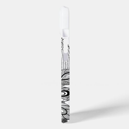 Mondlichtsilber und weißer Pfau Case-Mate iPhone Hülle (Rückseite / Links)