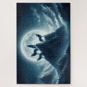 Mondlichtspitzen, Majestic Wölfe, Howling Wölfe Puzzle (Vertikal)