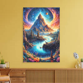 "Mondlit Mountain Serenity" Leinwanddruck