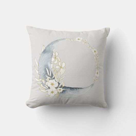 Mondmagen-Halbmond und Blumenmuster Kissen (Vorderseite)