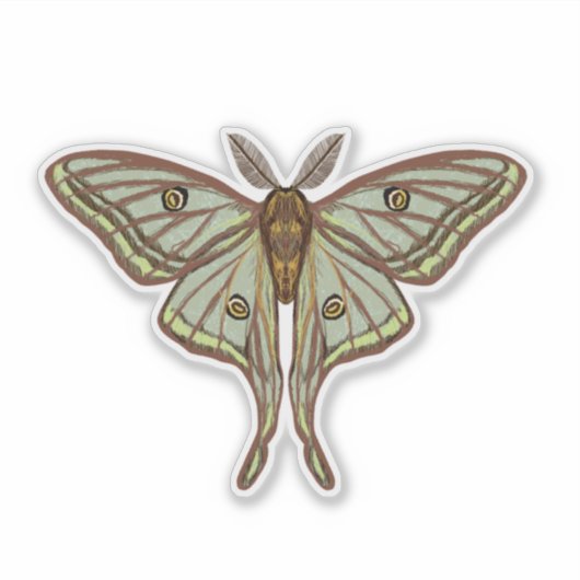 Mondmond, Luna Moth Aufkleber (Vorderseite)