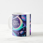 Mondmond, Sterne, Planeten Galaxie Kaffeetasse (Vorderseite Links)