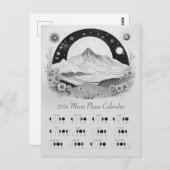 Mondmond-Zyklus der Mondphase 2024 südliche Hemisp Postkarte (Vorne/Hinten)