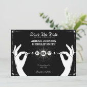 Mondmystische Zauberhandhochzeit Einladung (Stehend Vorderseite)