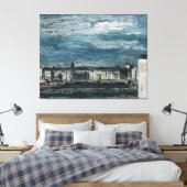 Mondnacht am Murufer in Graz Leinwanddruck (Insitu (Schlafzimmer))