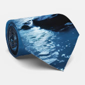 Mondnacht am Wasserfall Krawatte (Gerollt)