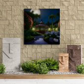 Mondnacht im Gazebo Leinwanddruck