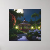 Mondnacht im Gazebo Leinwanddruck (Vorderseite)
