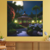 Mondnacht im Gazebo Leinwanddruck (Insitu (Wohnzimmer))