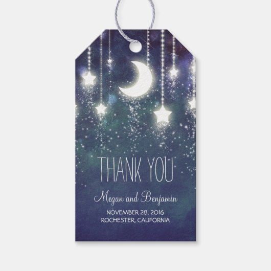 Mondnachtshochzeit und Hochzeit der Sterne Geschenkanhänger (Vorderseite)