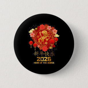 Mondneujahr 2026 Jahr des Pferdes Chinesisches Neu Button