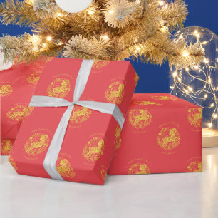 Mondneujahr Chinesisches Sternzeichen Ziege Geschenkpapier