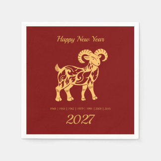 Mondneujahr des Jahres Ziege 2027 Serviette